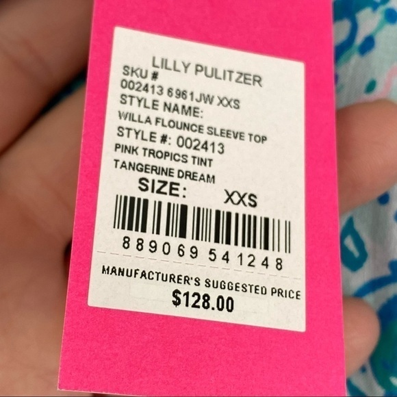 Lilly Pulitzer Willa Flounce Sleeve Top Size XXS - Picture 11 of 13